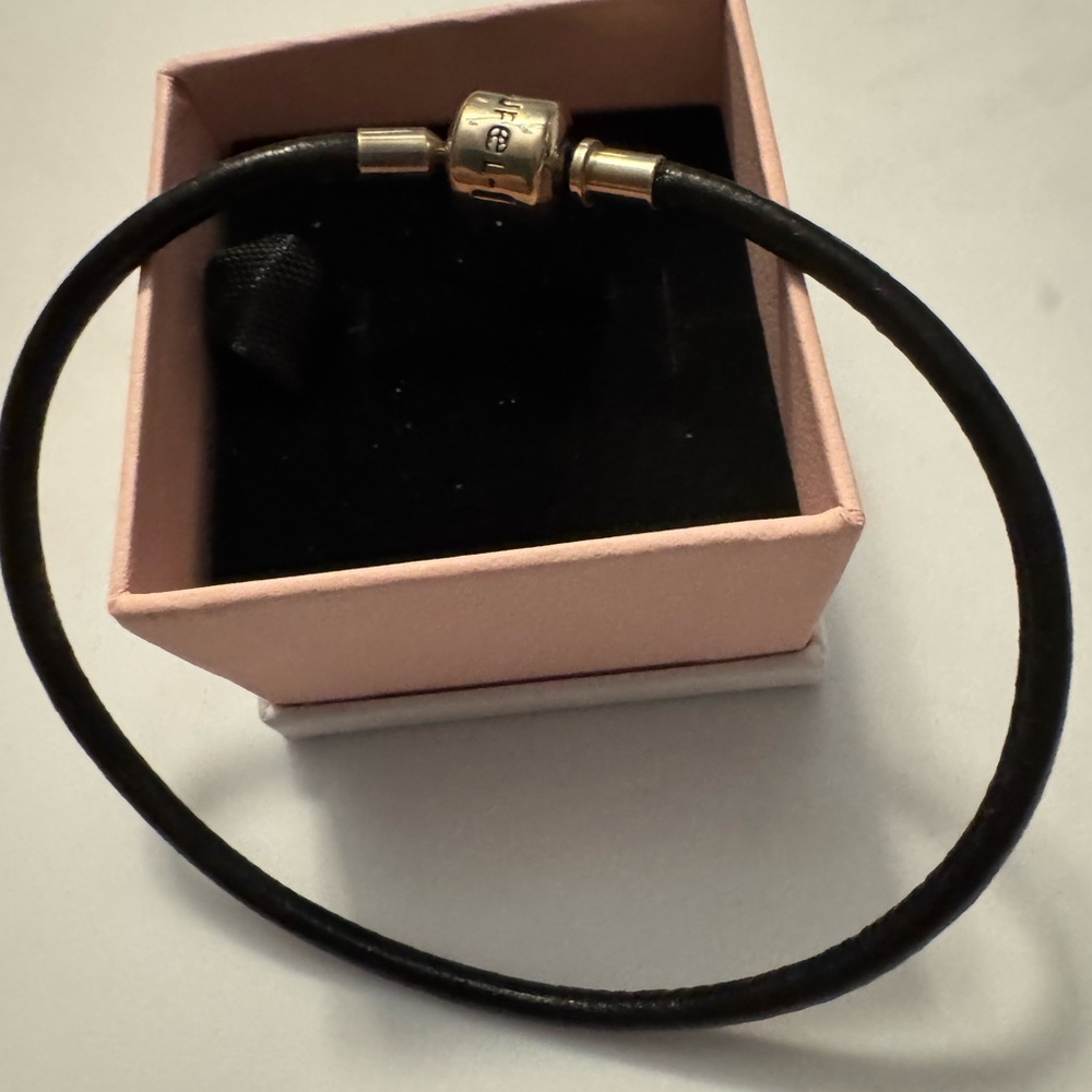 Black Leather Bracelet brand soufeel it holds Pandora and Trollbeads sterling